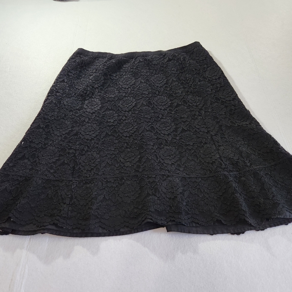 Old Navy Black Witchy Vibe Lace A-Line Skirt with Scalloped Hem Size 20
